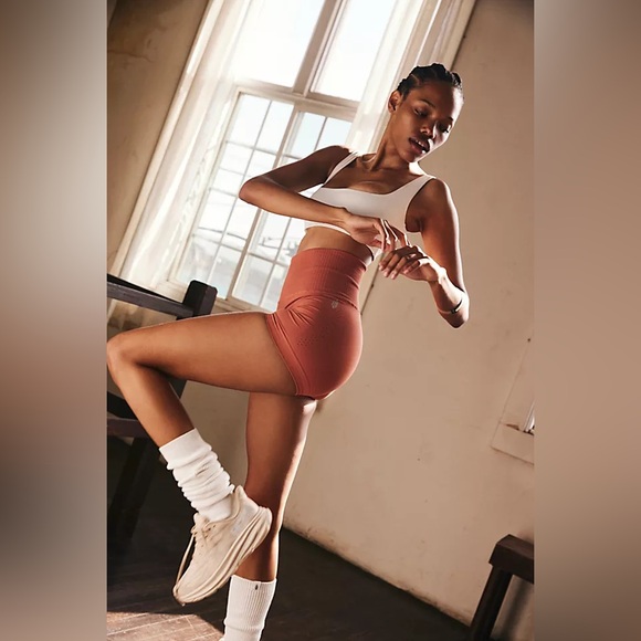 FP Movement by Free People Pants - Free People Movement Good Karma Running Shorts in Sequoia Brown